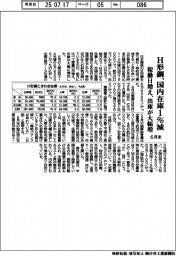 H形鋼、6月末国内在庫1%減 稼働日増え、出庫が大幅増
