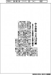 3月の中小景況3・9ポイント減 中東情勢の長期化懸念 全国中央会調べ