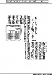 関東鉄源、鉄スクラップ輸出入札 2月、4万8083円に上昇