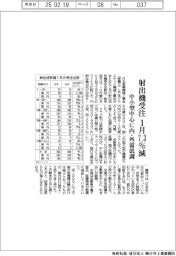 射出成形機受注、1月7・3%減 中小型中心に内・外需低調