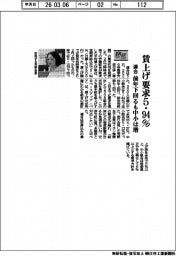 春闘/連合、賃上げ要求5・94% 前年下回るも中小は増