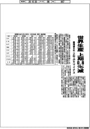 乗用車8社の上期世界生産、0.8%減 2年ぶりマイナス