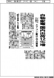 白物家電の国内出荷12%増 エアコン駆け込み需要 JEMA4月調べ