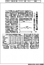 大阪鋼材6品種、12月販売0.7%減 メーカー、価格是正の動き強める