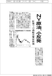 NY原油、小反発 紅海での商船攻撃材料視
