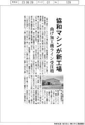 協和マシン、富山に新工場 曲げ加工機ライン受注増