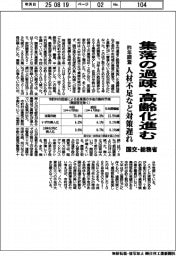 国交・総務省、昨年調査 集落の過疎・高齢化進む 人材不足など対策遅れ