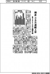 倒産、3カ月連続上昇 8月は800件超 民間2社まとめ