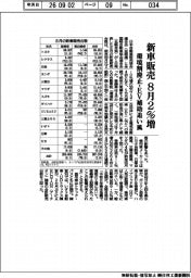 8月の新車販売、2%増 環境割廃止・EV補助追い風