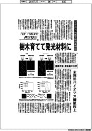 For Future先端技術(216)愛媛大学・東京農工大学 樹木育てて発光材料に リグニン、改質で新用途創出