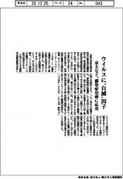 ウイルスに“自滅”因子 京大など、感染治療に応用