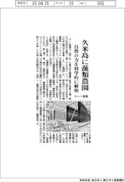ロート製薬、久米島に藻類農園 自然の力を科学的に解明