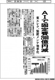 東エレク、AIで固定費2000億円減 装置メンテ効率化