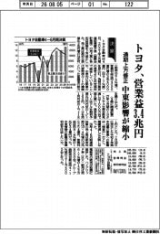 トヨタ、通期上方修正 営業益3.4兆円 中東影響が縮小
