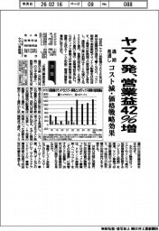 ヤマハ発の通期見通し、営業益42%増 コスト減‣価格戦略効果