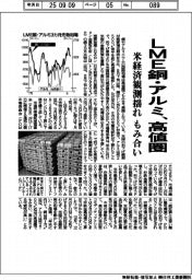 LME銅・アルミ、高値圏 米経済観測揺れもみ合い