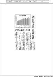 訪日客3月最高更新 花見人気で13%増