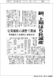 銅、25年度上期は5社減産 定期補修の調整で微減