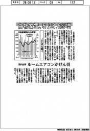 白物家電の5月国内出荷、8・6%増 JEMA調べ