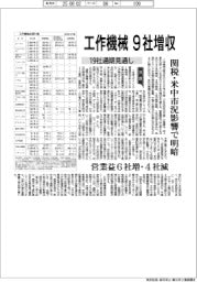 工作機械19社の通期見通し9社増収 関税・米中市況影響で明暗