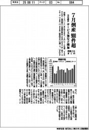 7月の倒産、今年最多の900件超 民間2社まとめ、サービス業など増加