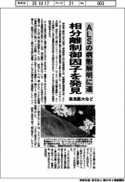 奈良医大など、ALSの病態解明に道 相分離制御因子を発見