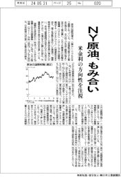 NY原油、もみ合い 米金利の方向性を注視