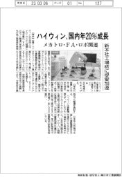 ハイウィン、国内年20%成長、メカトロ・FA・ロボ関連