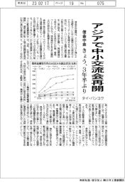信金中金、アジアで中小交流会再開 きょう、3年半ぶり タイ・バンコク