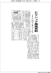 ５月の輸入車、ＥＶシェア最高更新　４・６ポイント上昇１３・２％