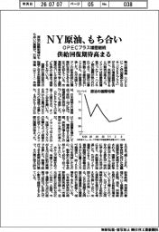 原油の国際相場、もち合い　供給回復期待高まる