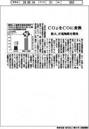 阪大、ＣＯ２をＣＯに変換　圧電触媒を開発