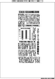 ＣＡＤ／ＥＤＡ市場５・５％増　３Ｄ・ＡＩで高付加価値化　矢野経済研、今年度見通し