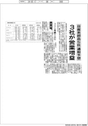 日産系部品５社の通期予想、３社が営業増益