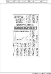 かずのしるべ　統計を読む／愛知県内中小の業況DI　7－9月、2・7ポイント下落