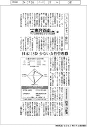 本日も東奔西走／中小企業診断士からの応援歌（４４８）ジェンダー・ギャップ指数２０２４
