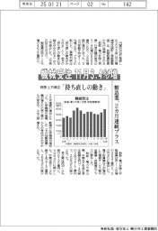１１月の機械受注３・４％増　製造業、２カ月連続プラス