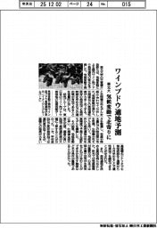 東北大、ワインブドウ適地予測　気候変動で北寄りに