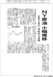 ＮＹ原油小幅推移　材料が混在、神経質な展開