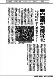 がんセンターなど、腸内細菌が免疫活性化　がん治療薬効きやすく