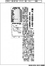 東鉄、８月契約の鋼材価格を全品種据え置き　米関税の影響懸念