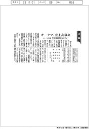 オークマ、売上高最高　４－９月期　受注残消化が支え
