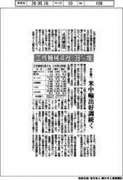 工作機械４社、４月受注３８％増　米中輸出好調続く