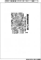 電線工業会、３０年度　銅電線需要３・５％増　先端技術分野に期待