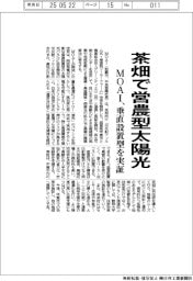 MOAI、茶畑で営農型太陽光　垂直設置型を実証