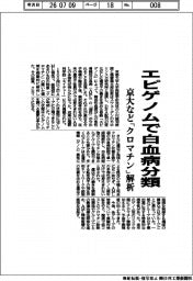 京大など、エピゲノムで白血病分類　「クロマチン」解析