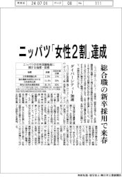 ニッパツ「女性２割」達成　総合職の新卒採用で来春