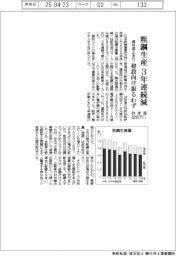粗鋼生産、３年連続減　昨年度８２９５万トン