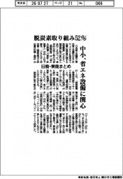中小、脱炭素取り組み５２％　省エネ設備に関心　日商・東商まとめ