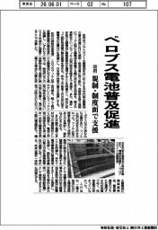 政府、ペロブス電池普及促進　規制・制度面で支援